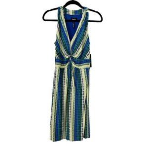 NWT Laundry By Shelli Segal Blue and Green Dress-Size 6